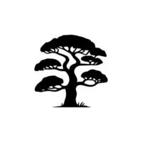 silhouette tree line drawing, graphics tree elements outline symbol for architecture and landscape design drawing. vector