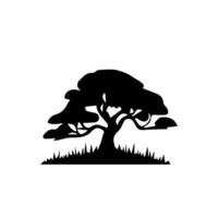 silhouette tree line drawing, graphics tree elements outline symbol for architecture and landscape design drawing. vector