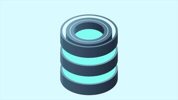 Isometric cloud database animation. Cloud computing and file cloud storage. Modern technology. Motion graphic. 4K animated in isometric style video