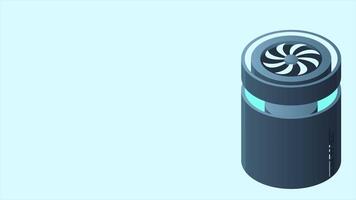 Isometric cloud database animation. Cloud computing and file cloud storage. Modern technology. Motion graphic. 4K animated in isometric style video