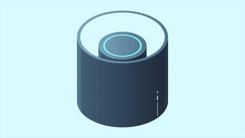 Isometric cloud database animation. Cloud computing and file cloud storage. Modern technology. Motion graphic. 4K animated in isometric style video