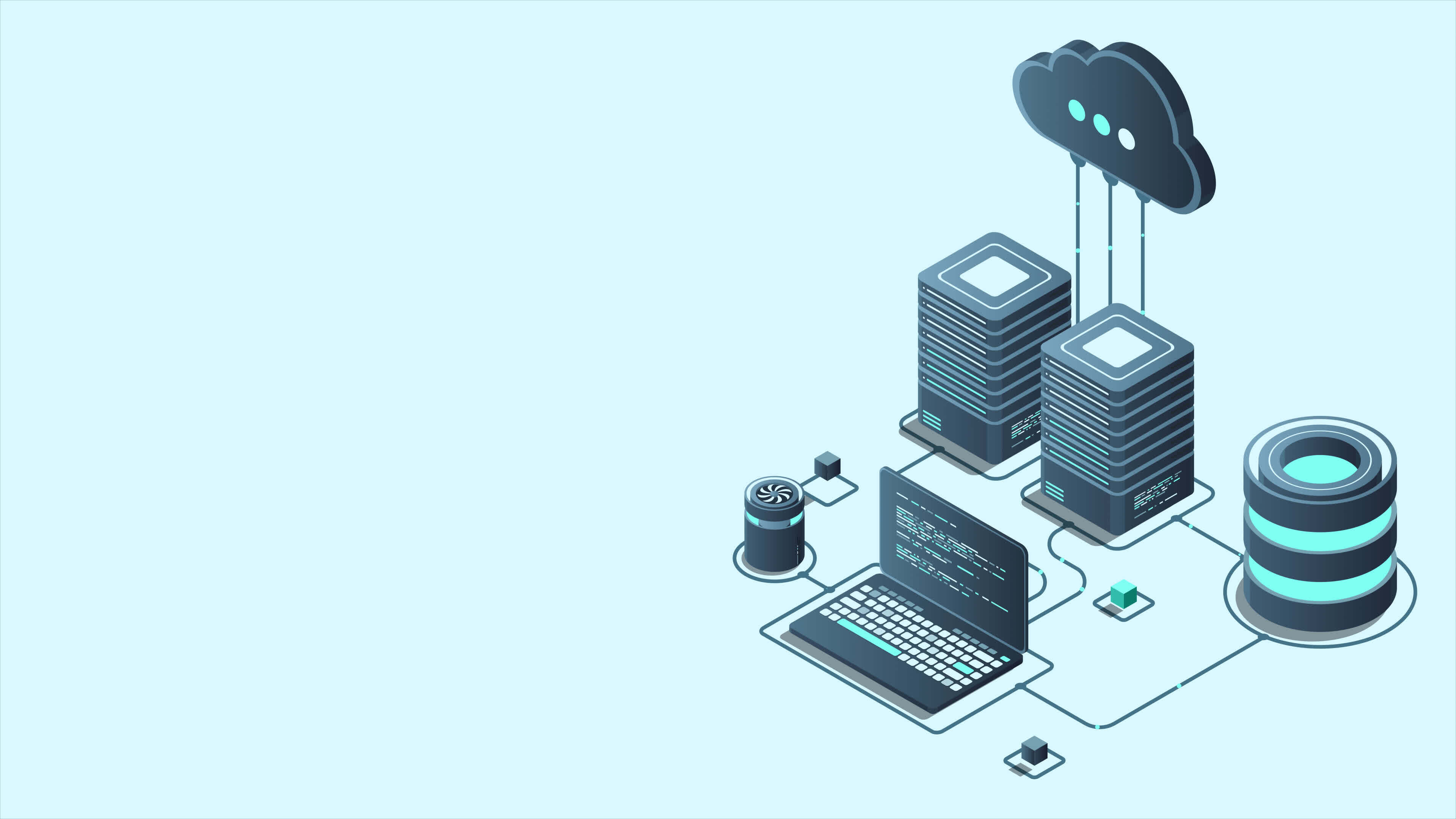 Cloud technology computing animation. Modern cloud technology. Data ...
