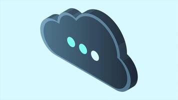 Isometric cloud database animation. Cloud computing and file cloud storage. Modern technology. Motion graphic. 4K animated in isometric style video