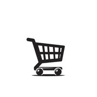 Shopping cart silhouette. shopping cart logo, shopping cart black icon. vector