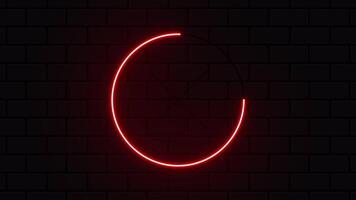 Cross mark in neon style animation. Red cross mark. Retro sign with glowing neon. Motion graphic. 4K animation video