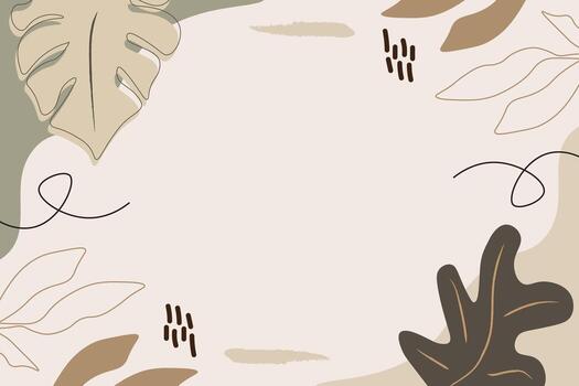 Abstract leaf hand drawn element background template vector