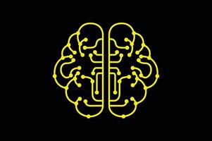 Technology brain circuit design illustration vector