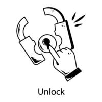 Trendy Unlock Concepts vector