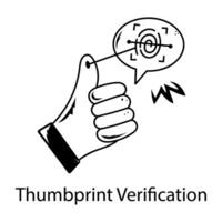 Trendy Thumbprint Verification vector