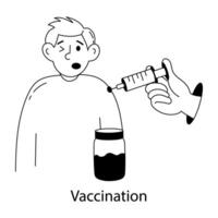 Trendy Vaccination Concepts vector