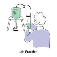 Trendy Lab Practical vector