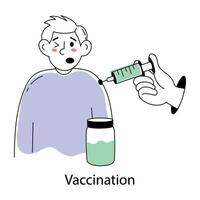 Trendy Vaccination Concepts vector