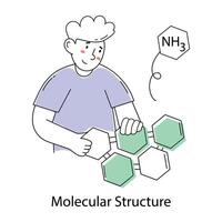 Trendy Molecular Structure vector