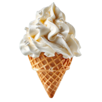 vanilla ice cream cone isolated on transparent background , png