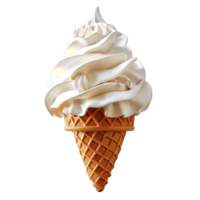 vanilla ice cream cone isolated on transparent background , png