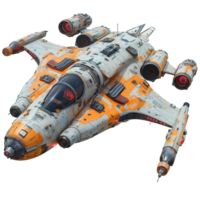 futuristic spaceship isolated on transparent background , png
