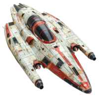 futuristic spaceship isolated on transparent background , png