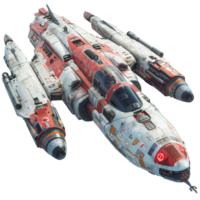 futuristic spaceship isolated on transparent background , png