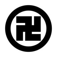 Round swastika icon. Temple map symbol icon. vector