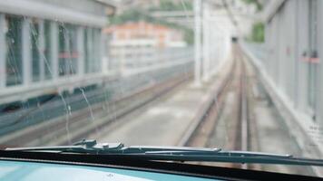Experience the Perspective of a Train Driver as They Navigate Urban Railway Tracks video
