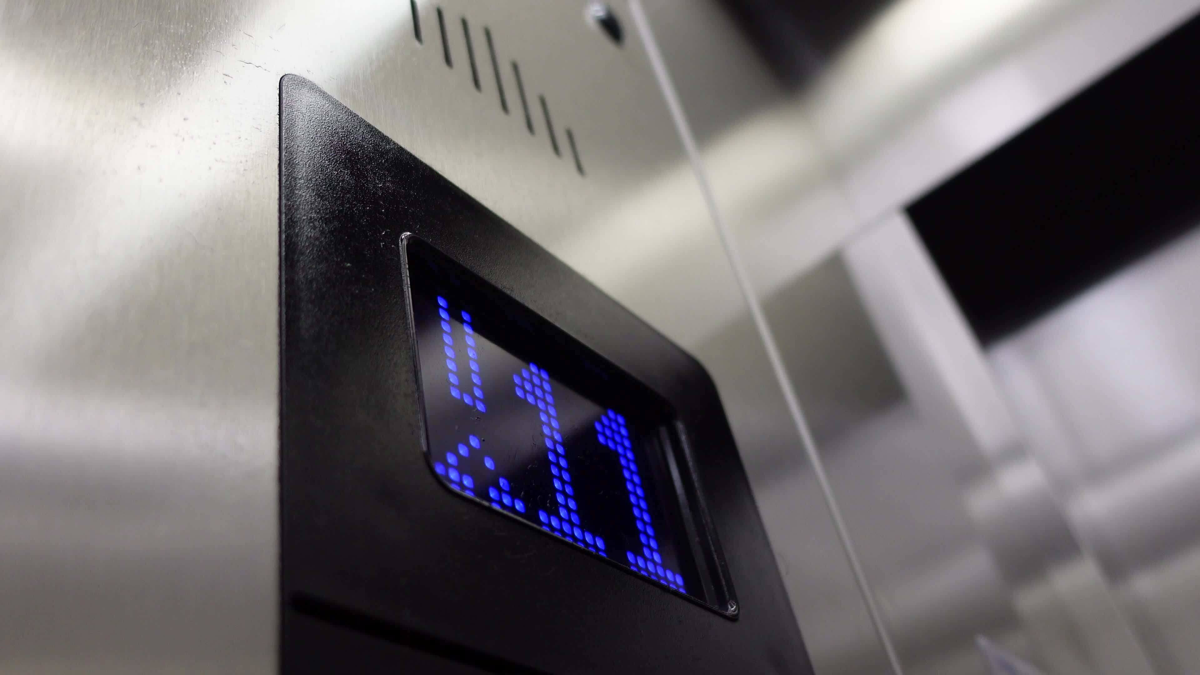 electronic number display on screen in a lift 46336434 Stock Video at