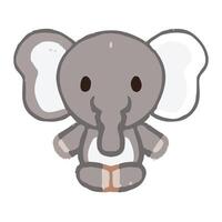 Hand drawn of colorful cute little elephant illustration vector