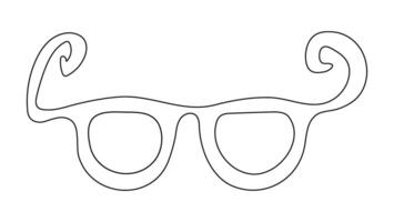 Sunglasses outline hand drawn element isolated on white background with editable stroke vector