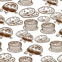 Seamless pattern of vintage bakery set vector
