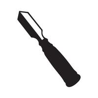 Chisel tool illustration in black and white vector