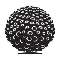 Button Coral illustration in black and white vector