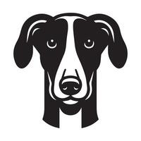 A Focused Greyhound Dog Face Illustration in black and white vector