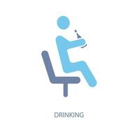 drinking concept line icon. Simple element illustration. drinking concept outline symbol design. vector