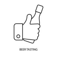 beer tasting concept line icon. Simple element illustration. beer tasting concept outline symbol design. vector