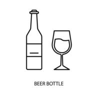 beer bottle concept line icon. Simple element illustration. beer bottle concept outline symbol design. vector