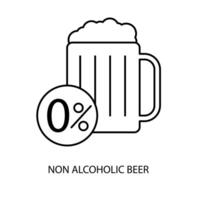 non alcoholic beer concept line icon. Simple element illustration. non alcoholic beer concept outline symbol design. vector