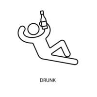 drunk concept line icon. Simple element illustration. drunk concept outline symbol design. vector