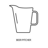 beer pitcher concept line icon. Simple element illustration. beer pitcher concept outline symbol design. vector