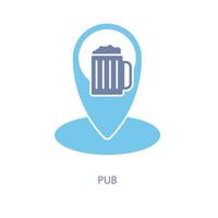 pub concept line icon. Simple element illustration. pub concept outline symbol design. vector