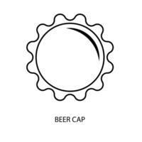 beer cap concept line icon. Simple element illustration. beer cap concept outline symbol design. vector