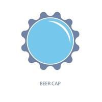 beer cap concept line icon. Simple element illustration. beer cap concept outline symbol design. vector