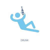 drunk concept line icon. Simple element illustration. drunk concept outline symbol design. vector