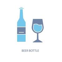 cerveza botella concepto línea icono. sencillo elemento ilustración. cerveza botella concepto contorno símbolo diseño. vector