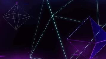 Abstract hologram polygon digital geometric plexus lines neon concept technology design. video