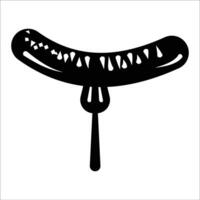 Sausage on a fork vector