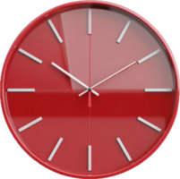 Red Modern Wall Clock with Minimalist Design. png