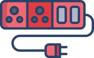 Plug box linear color illustrations vector
