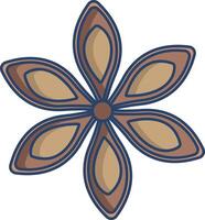 Star Anise linear color illustration vector