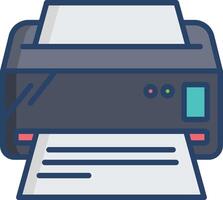 Printer linear color illustrations vector