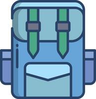back pack linear color illustration vector