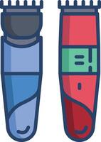 Trimmer linear color illustrations vector